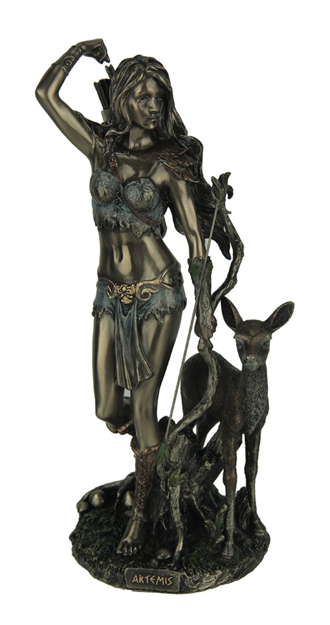 Artemis Goddess of Hunting and Wilderness Bronze Finished Statue